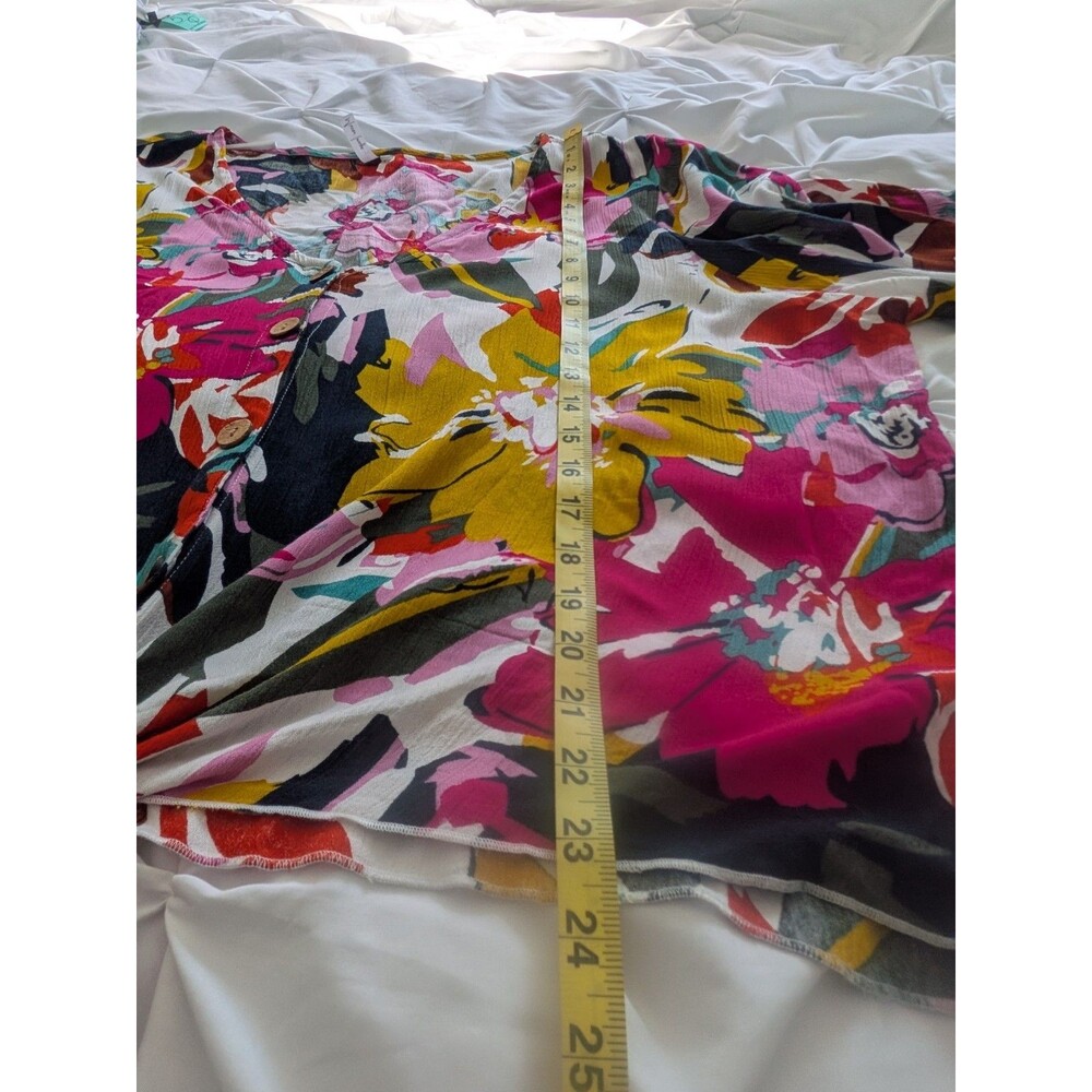 Mirror Image Boho Top Women’s 2X Multicolor Artsy Floral 3/4 Sleeve Festival Mod - Picture 11 of 11
